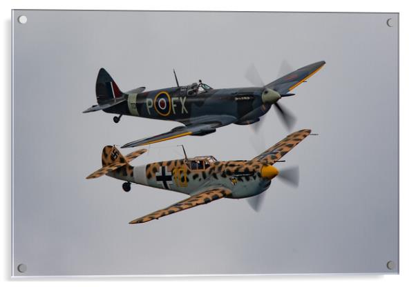 Spitfire and Buchon Acrylic by J Biggadike