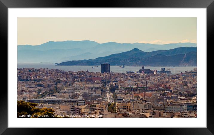 Athens' Seaport Majesty Framed Mounted Print by Margaret Ryan
