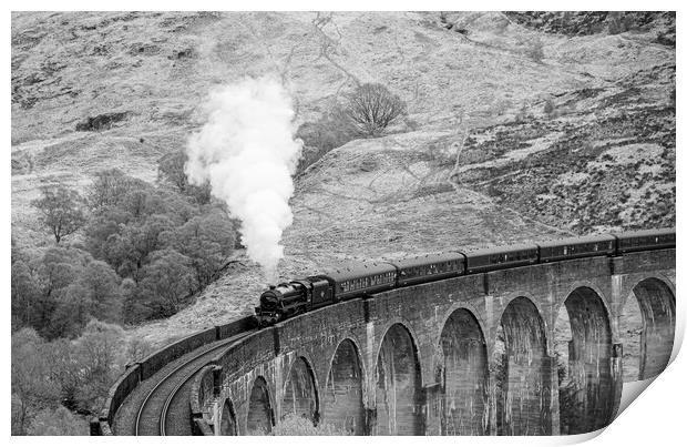 Glenfinnan viaduct Jacobite steam train Print by stuart bingham