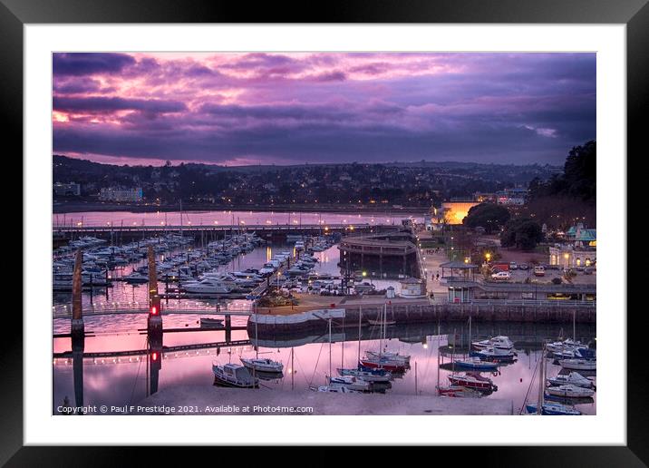 Nighttime Bliss at Torquay Harbour Framed Mounted Print by Paul F Prestidge