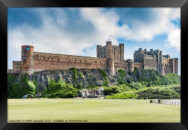 Bamburgh Castle from the Castle Green Framed Print by Keith Douglas