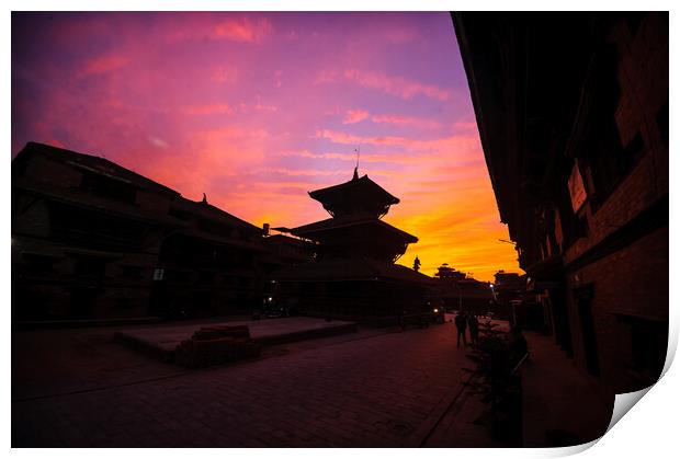 Serene Sunset at Dattatreya Square Print by Jayaram Prajapati
