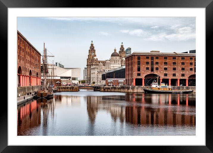 Liverpools Albert Dock Framed Mounted Print by Roger Green