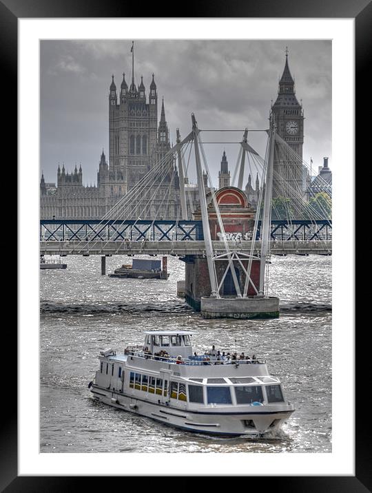 London Bridges and Towers Framed Mounted Print by Richard Thomas