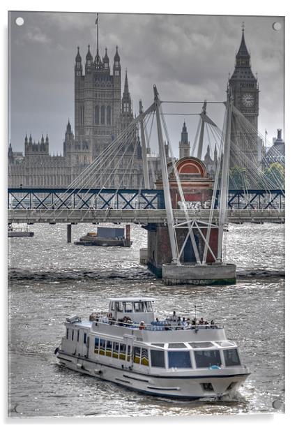 London Bridges and Towers Acrylic by Richard Thomas