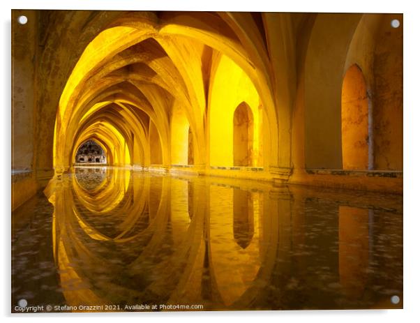 Alcazar Queen's Bath, Seville Acrylic by Stefano Orazzini