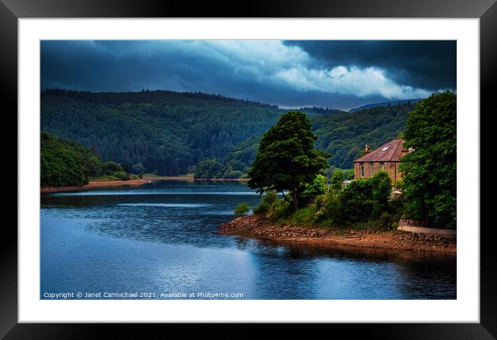 Stormy Skies over Ladybower Reservoir Framed Mounted Print by Janet Carmichael