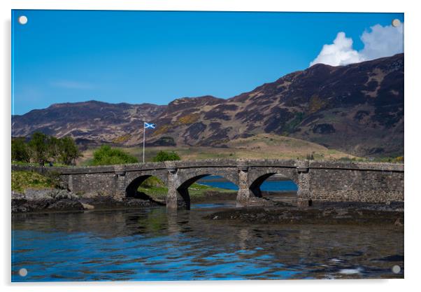 Eilean Donan castle bridge  Acrylic by stuart bingham