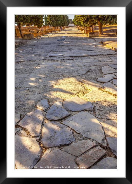 Ancient Road Ruins Italica Roman City Seville Andalusia Spain  Framed Mounted Print by William Perry