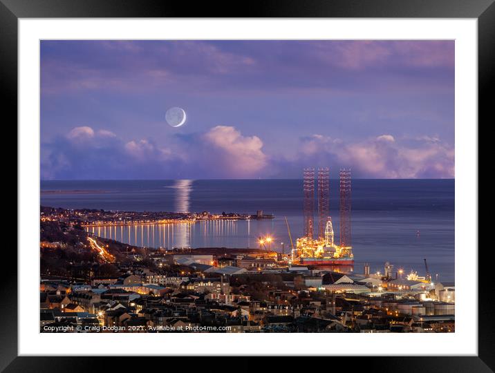 Dundee City Moonscape Framed Mounted Print by Craig Doogan