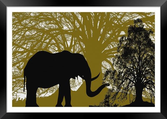 INTO THE FOREST ELEPHANT Framed Print by OTIS PORRITT