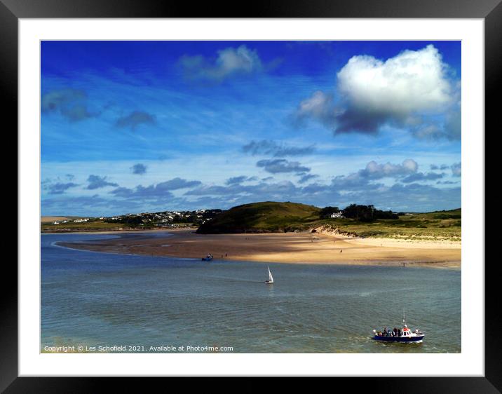 River Camel Estuary Cornwall Framed Mounted Print by Les Schofield