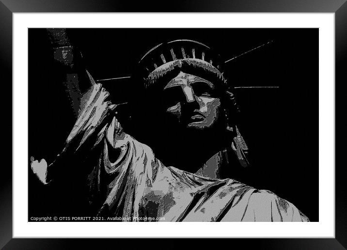 STATUE OF LIBERTY NYC 3 Framed Mounted Print by OTIS PORRITT