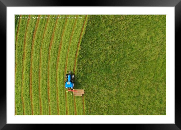 Drone Harvest Framed Mounted Print by Rhys Evans