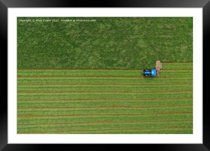 Drone Harvest Framed Mounted Print by Rhys Evans
