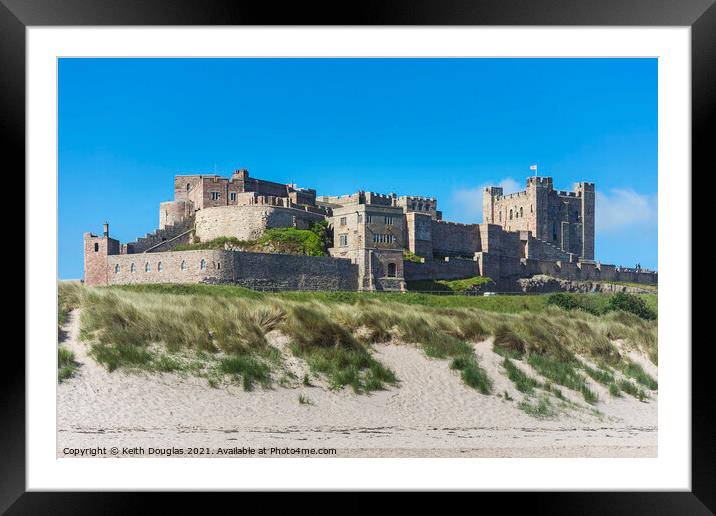 Bamburgh Castle from the beach Framed Mounted Print by Keith Douglas
