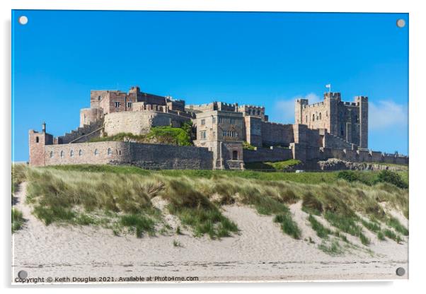 Bamburgh Castle from the beach Acrylic by Keith Douglas