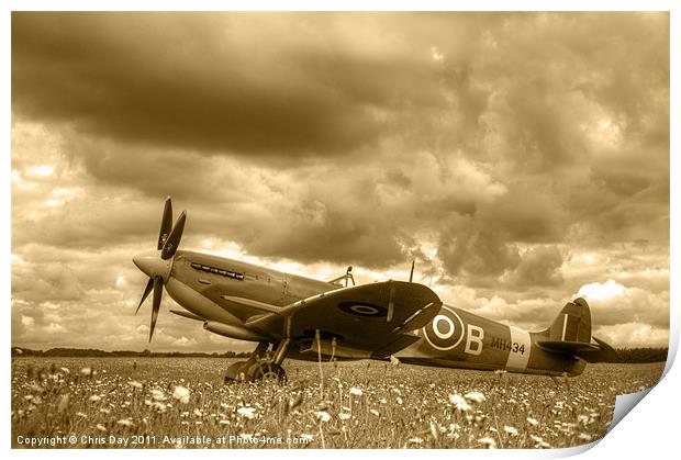 Spitfire Mk IXB Print by Chris Day