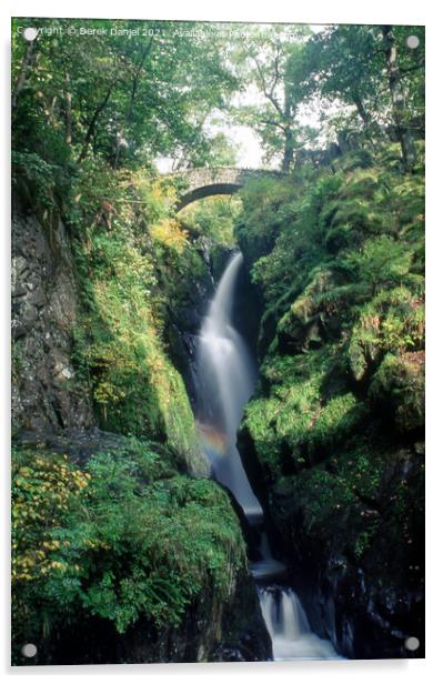 Majestic Waterfall in the Lake District Acrylic by Derek Daniel
