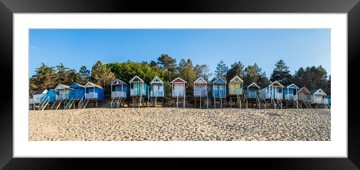 Wells next the Sea beach huts panorama Framed Mounted Print by Jason Wells