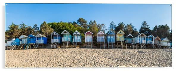 Wells next the Sea beach huts panorama Acrylic by Jason Wells