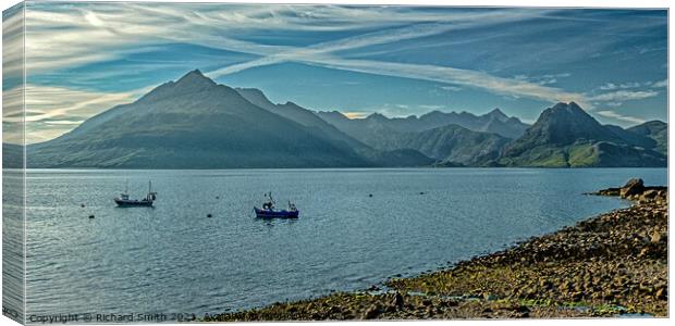 A Saltire over the Cuillins Canvas Print by Richard Smith