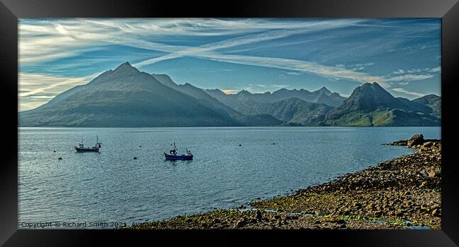 A Saltire over the Cuillins Framed Print by Richard Smith