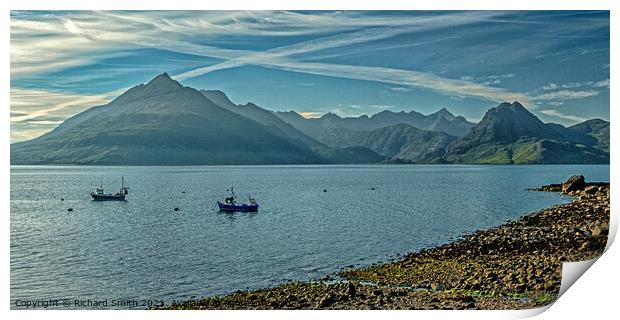A Saltire over the Cuillins Print by Richard Smith