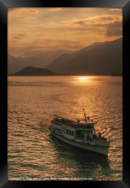 Bellagio Sunset, Lake Como Framed Print by Philip Baines