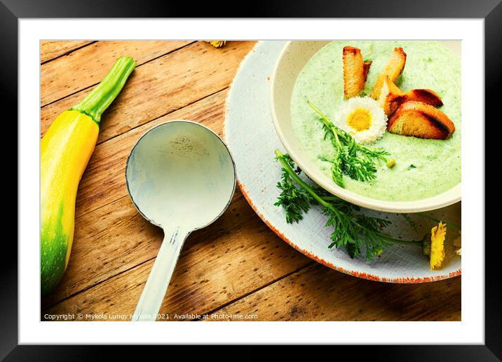 Vegetable summer soup, puree soup Framed Mounted Print by Mykola Lunov Mykola