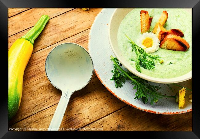 Vegetable summer soup, puree soup Framed Print by Mykola Lunov Mykola