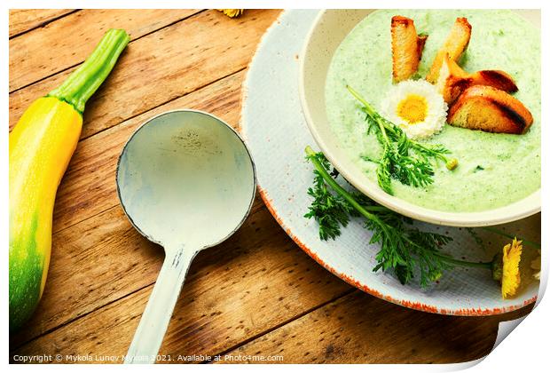 Vegetable summer soup, puree soup Print by Mykola Lunov Mykola