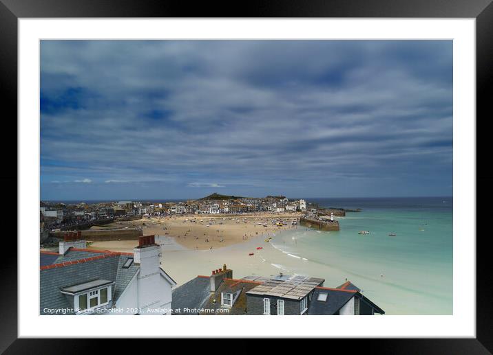 St Ives View Cornwall Framed Mounted Print by Les Schofield