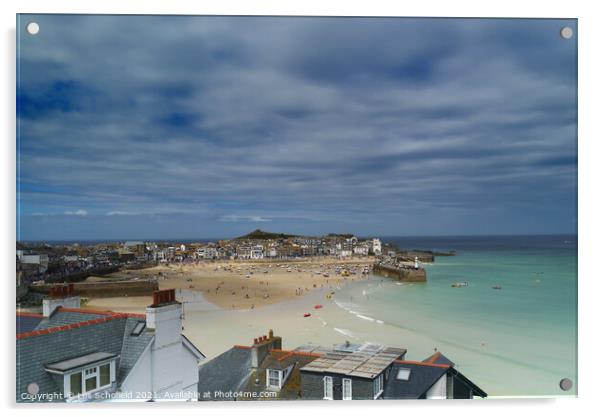 St Ives View Cornwall Acrylic by Les Schofield