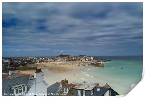 St Ives View Cornwall Print by Les Schofield