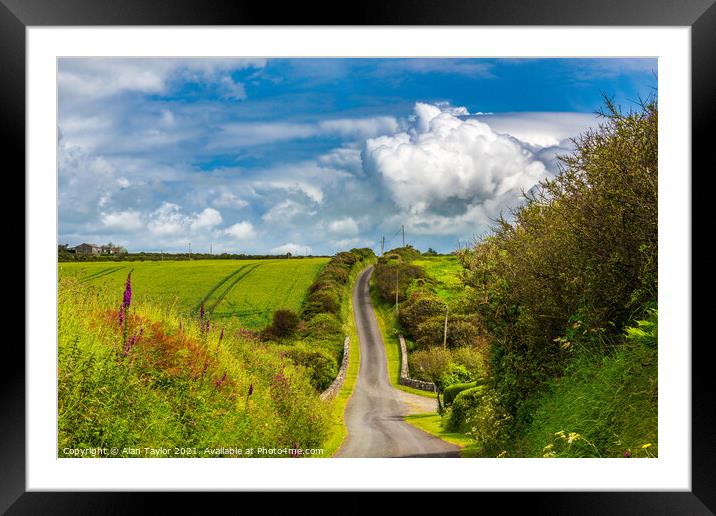 Country Lane near St Davids, Pembrokeshire Framed Mounted Print by Alan Taylor
