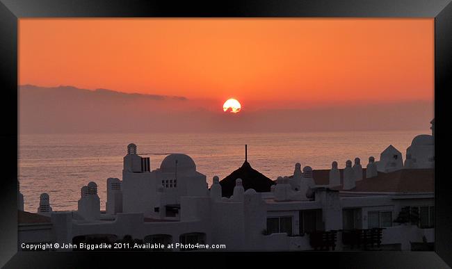 Tenerife Sunset Framed Print by John Biggadike