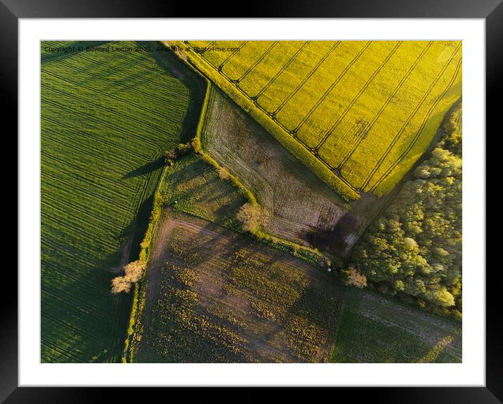 A look down at Fields Framed Mounted Print by Edward Laxton