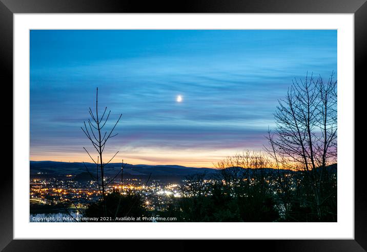 View Over Inverness In Scotland On A Moonlit Winters Night Framed Mounted Print by Peter Greenway
