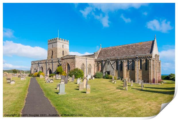 St Aidan's Church, Bamburgh, Northumberland Print by Keith Douglas