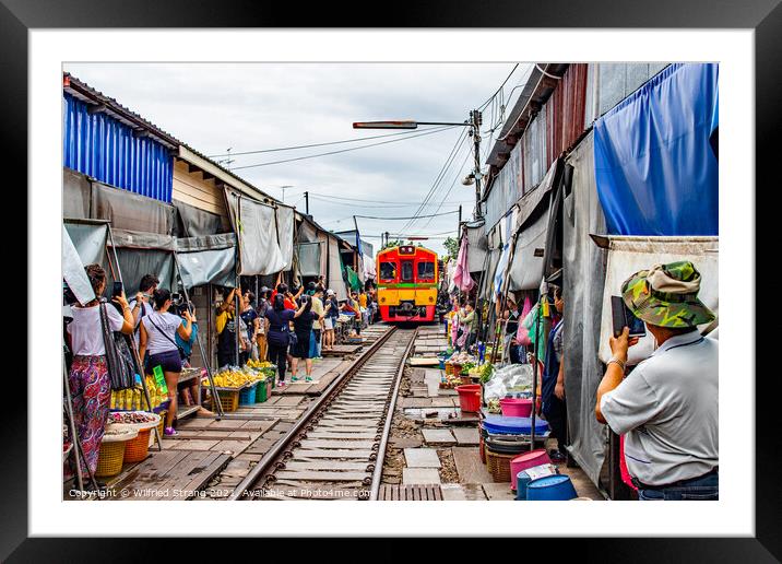 The Maeklong Railway Market near Bangkok in Thailand Asia Framed Mounted Print by Wilfried Strang