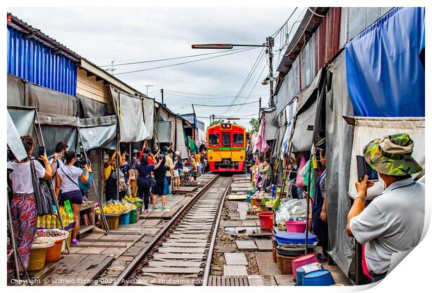 The Maeklong Railway Market near Bangkok in Thailand Asia Print by Wilfried Strang