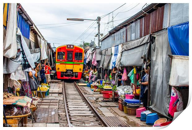 The Maeklong Railway Market near Bangkok in Thailand Asia Print by Wilfried Strang
