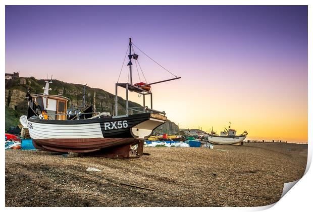 The fleet on The Stade. Print by Bill Allsopp