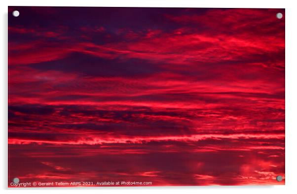 Skyscape, sunset from Wick, Caithness, Scotland Acrylic by Geraint Tellem ARPS
