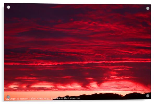 Skyscape, sunset from Wick, Caithness, Scotland Acrylic by Geraint Tellem ARPS