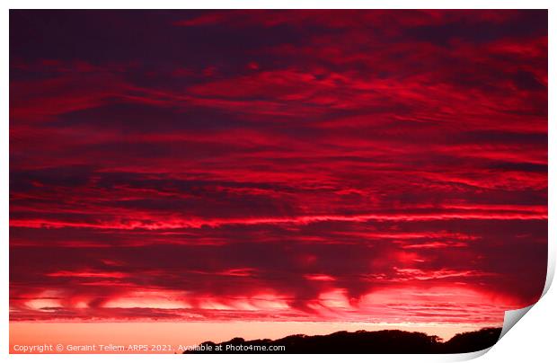 Skyscape, sunset from Wick, Caithness, Scotland Print by Geraint Tellem ARPS