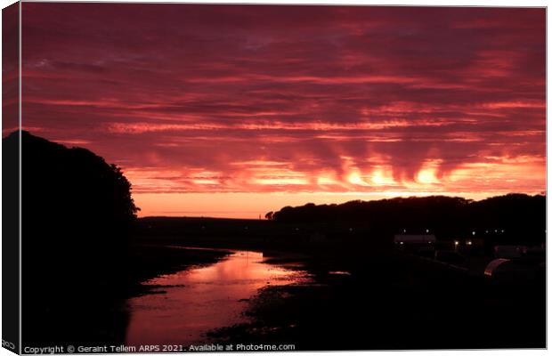 Sunset over river Wick, Wick, Caithness, Scotland Canvas Print by Geraint Tellem ARPS