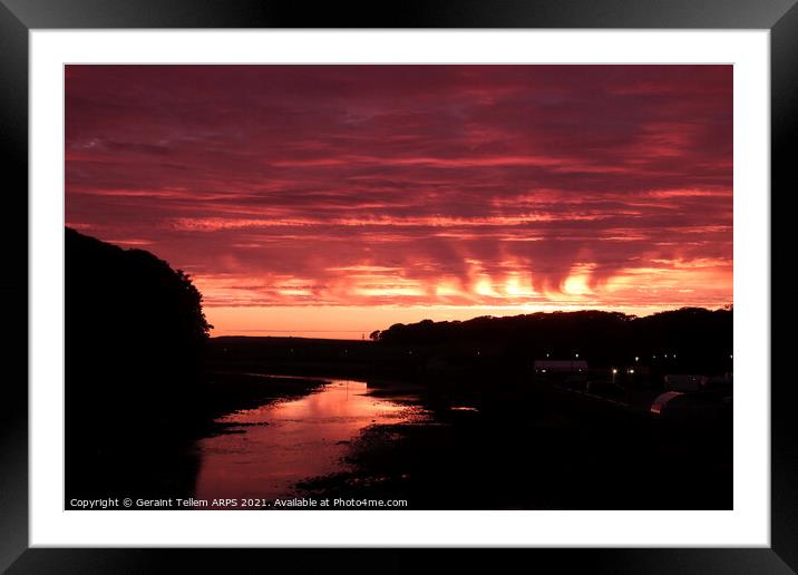 Sunset over river Wick, Wick, Caithness, Scotland Framed Mounted Print by Geraint Tellem ARPS