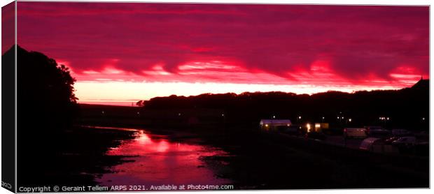 Sunset over river Wick, Wick, Caithness, Scotland Canvas Print by Geraint Tellem ARPS